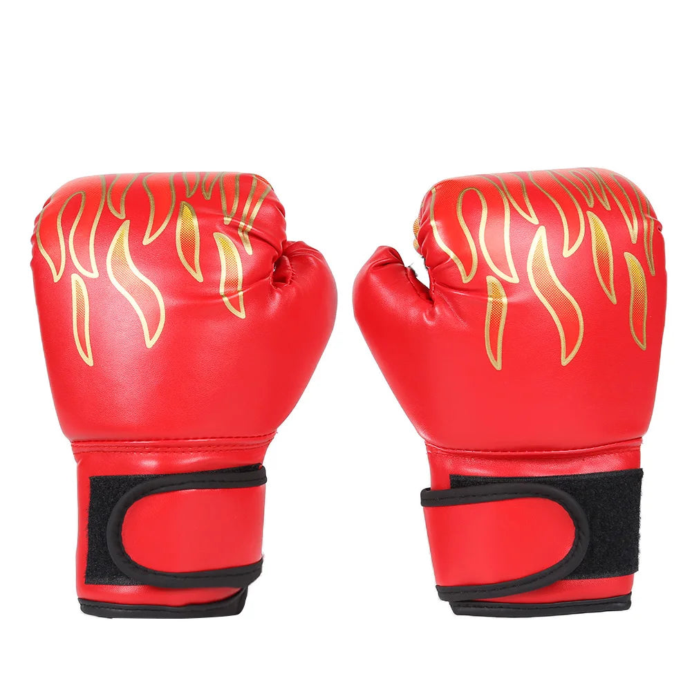 2Pcs Boxing Training Fighting Gloves PU Leather Kids Breathable Muay Thai Sparring Punching Karate Kickboxing Professional Glove