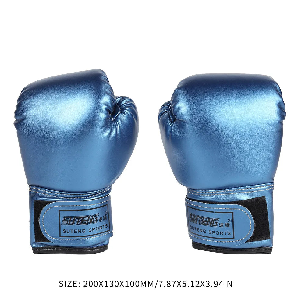 2Pcs Boxing Training Fighting Gloves PU Leather Kids Breathable Muay Thai Sparring Punching Karate Kickboxing Professional Glove