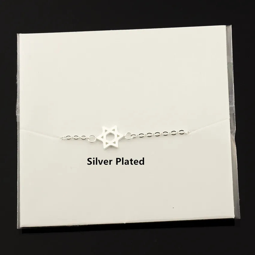 2024 Stainless Steel Chain Pulseras Vintage Mujer Jerusalem Magen Star of David Charm Bracelet Femme Jewish Jewelry