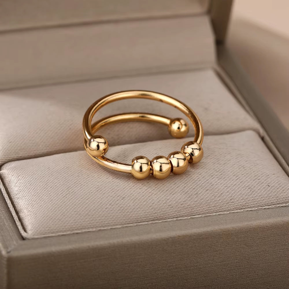 Stainless Steel Snake Rings for Women Men Gold Color Open Adjustable Zircon Ring Vintage Gothic Aesthetic Jewelry Anillos Mujer
