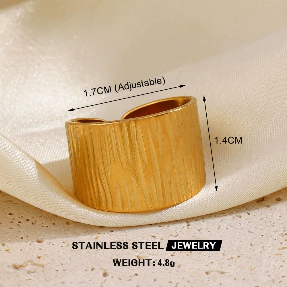 Gold Color Stainless Steel Heart Ring Women Metal Finger Hollow Ring Waterproof Jewelry Girlfriend Gift Bijoux Femme Anillos