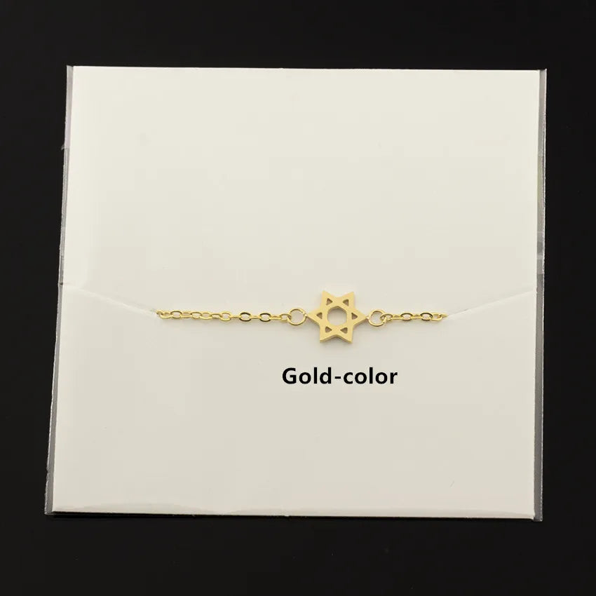 2024 Stainless Steel Chain Pulseras Vintage Mujer Jerusalem Magen Star of David Charm Bracelet Femme Jewish Jewelry