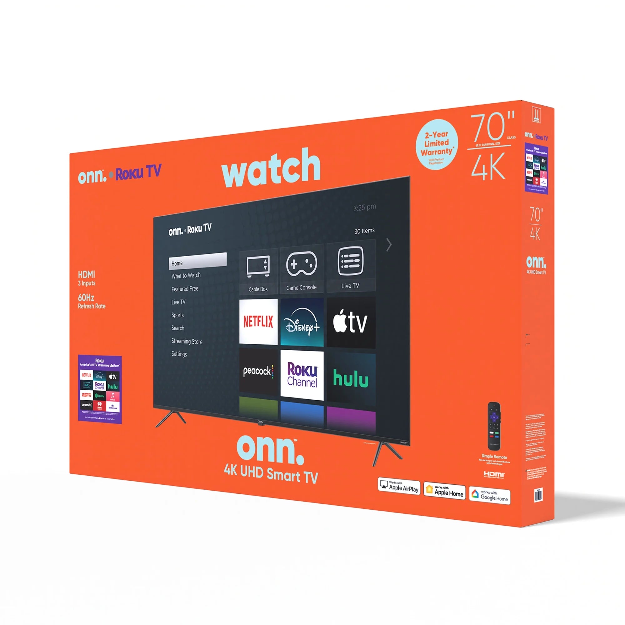 70” Class 4K UHD Roku Smart Television, 100012588
