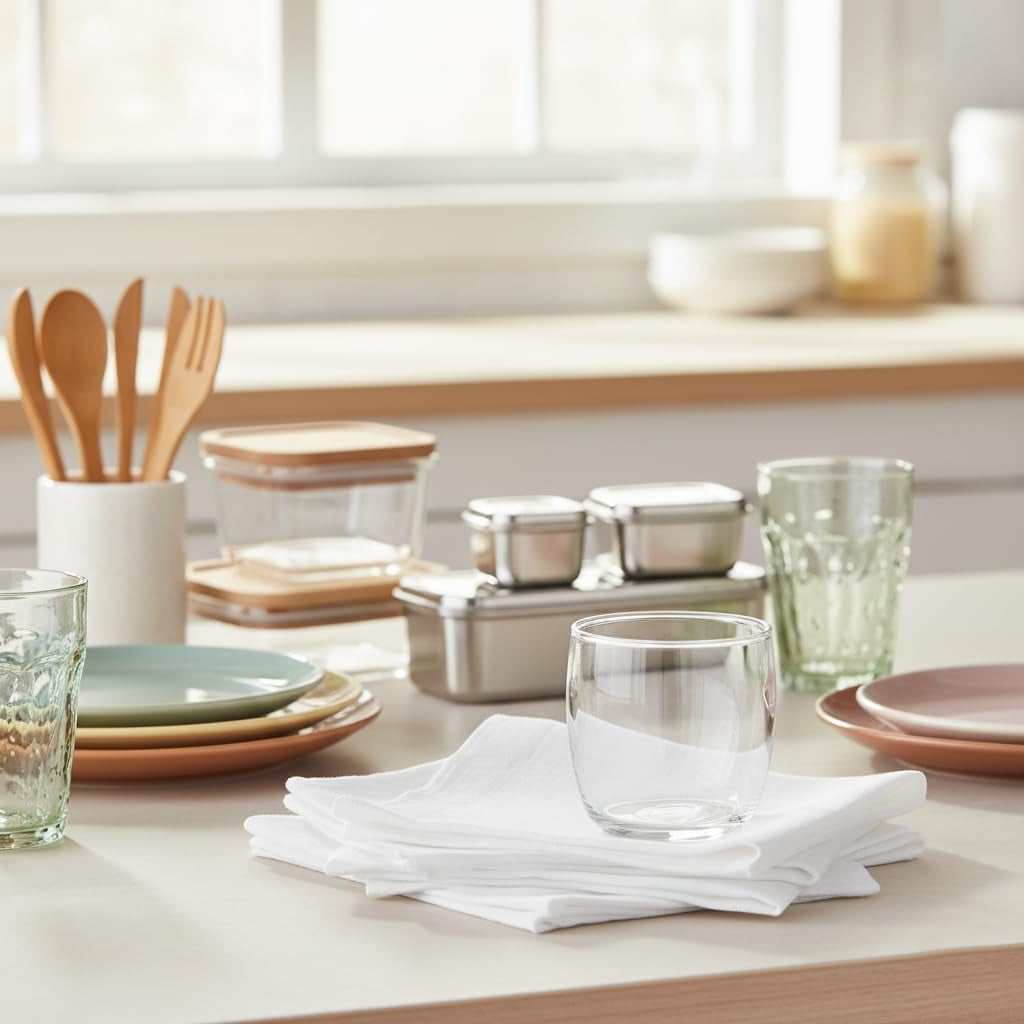 Cloth Napkins 100% Cotton Highly Absorbent Washable Durable Reusable Premium Dinner Napkins Ideal for Gifts for Mothers Day Hotel Farmhouse Parties - White (18" X 18", Set of 6)