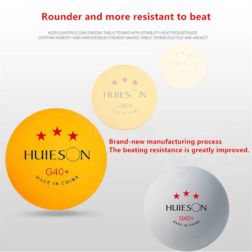 3 Star Ping Pong Balls 50~100 PCS ABS 40+ New Material Table Tennis Balls Ping Pong Balls for Competition